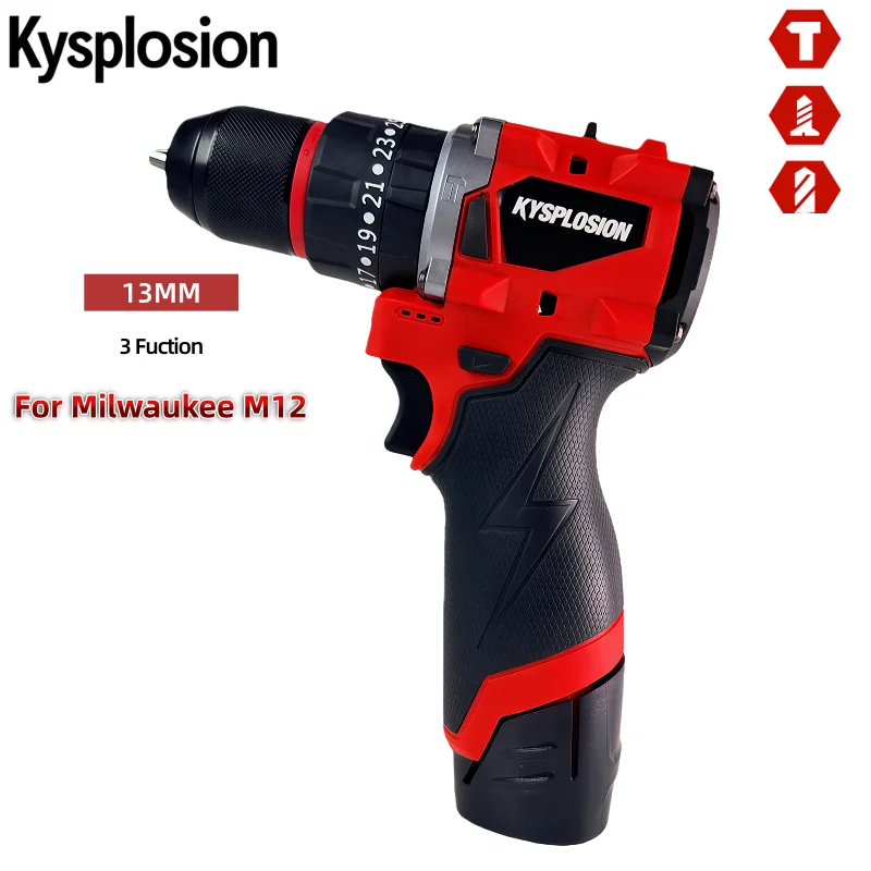 KYS 65N.m 13MM Brushless Electric Impact Drill Cordless 3 Torque Electric Screwdriver Power Tool For Milwaukee M12 Battery
KYS 65N.m 13MM Brushless Electric Impact Drill Cordless 3 Torque Electric Screwdriver Power Tool For Milwaukee M12 Battery
