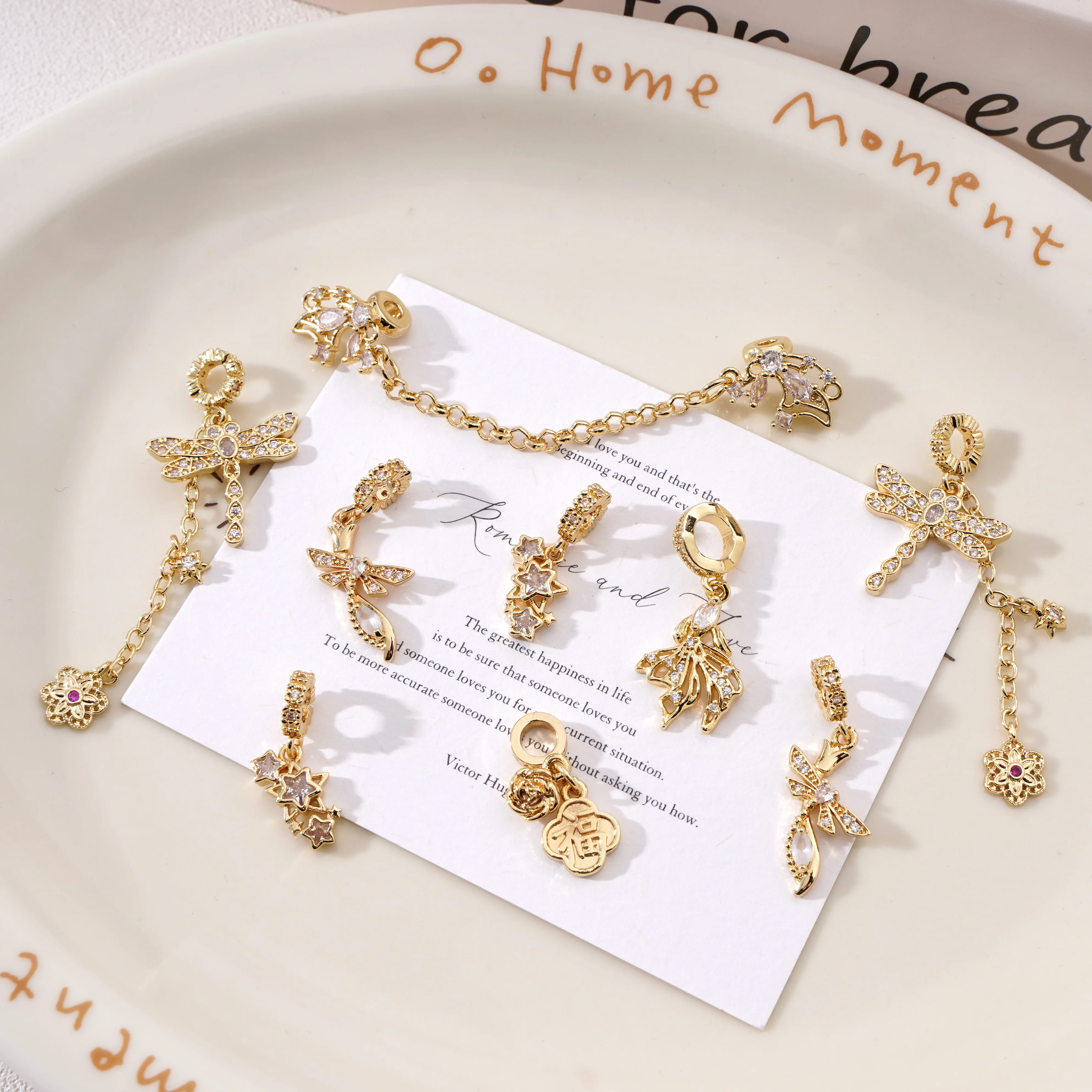 1pc 14K Gold Color Plated Dragonfly Butterfly Star Charms Chain Connectors For Bracelet Necklace DIY Jewelry Making Accessories
1pc 14K Gold Color Plated Dragonfly Butterfly Star Charms Chain Connectors For Bracelet Necklace DIY Jewelry Making Accessories