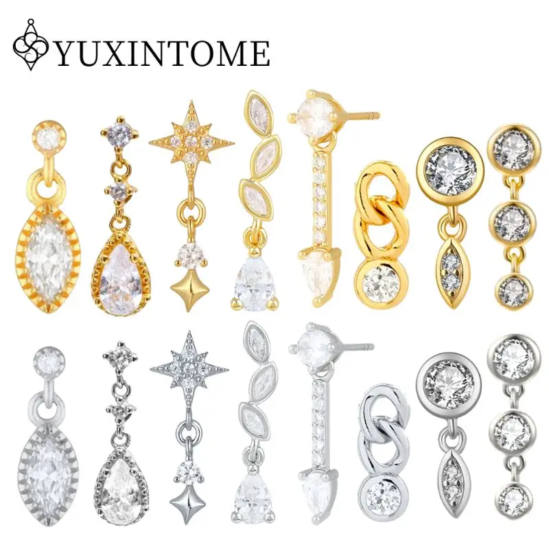 925 Silver Needle drop/round crystal Combination Zircon Stud Earrings For Women Luxury Temperament Earring Fashion Party Jewelry
925 Silver Needle drop/round crystal Combination Zircon Stud Earrings For Women Luxury Temperament Earring Fashion Party Jewelry
