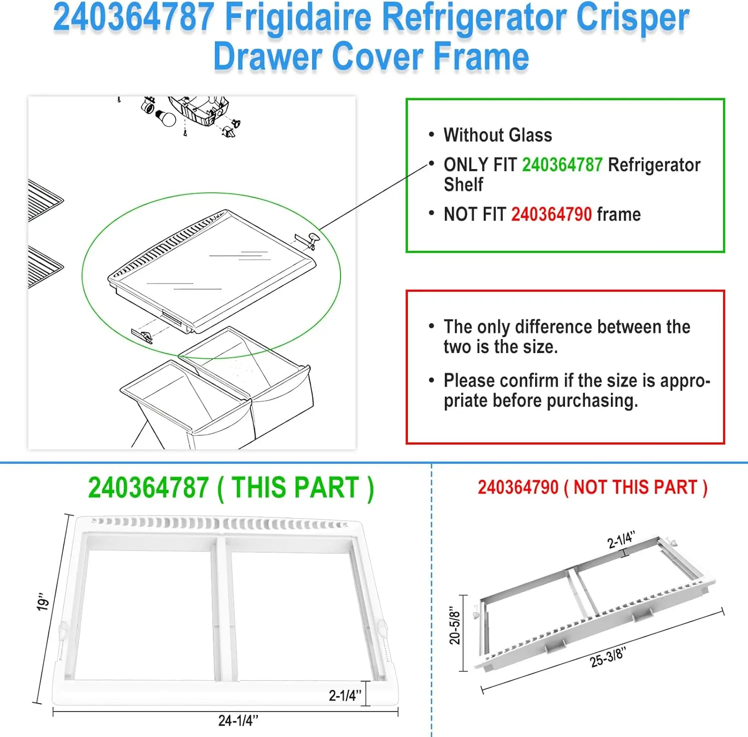 UPGRADED 240364787 Рамка крышки ящика холодильника Crisper, совместимая с заменой ящика Crisper
UPGRADED 240364787 Рамка крышки ящика холодильника Crisper, совместимая с заменой ящика Crisper