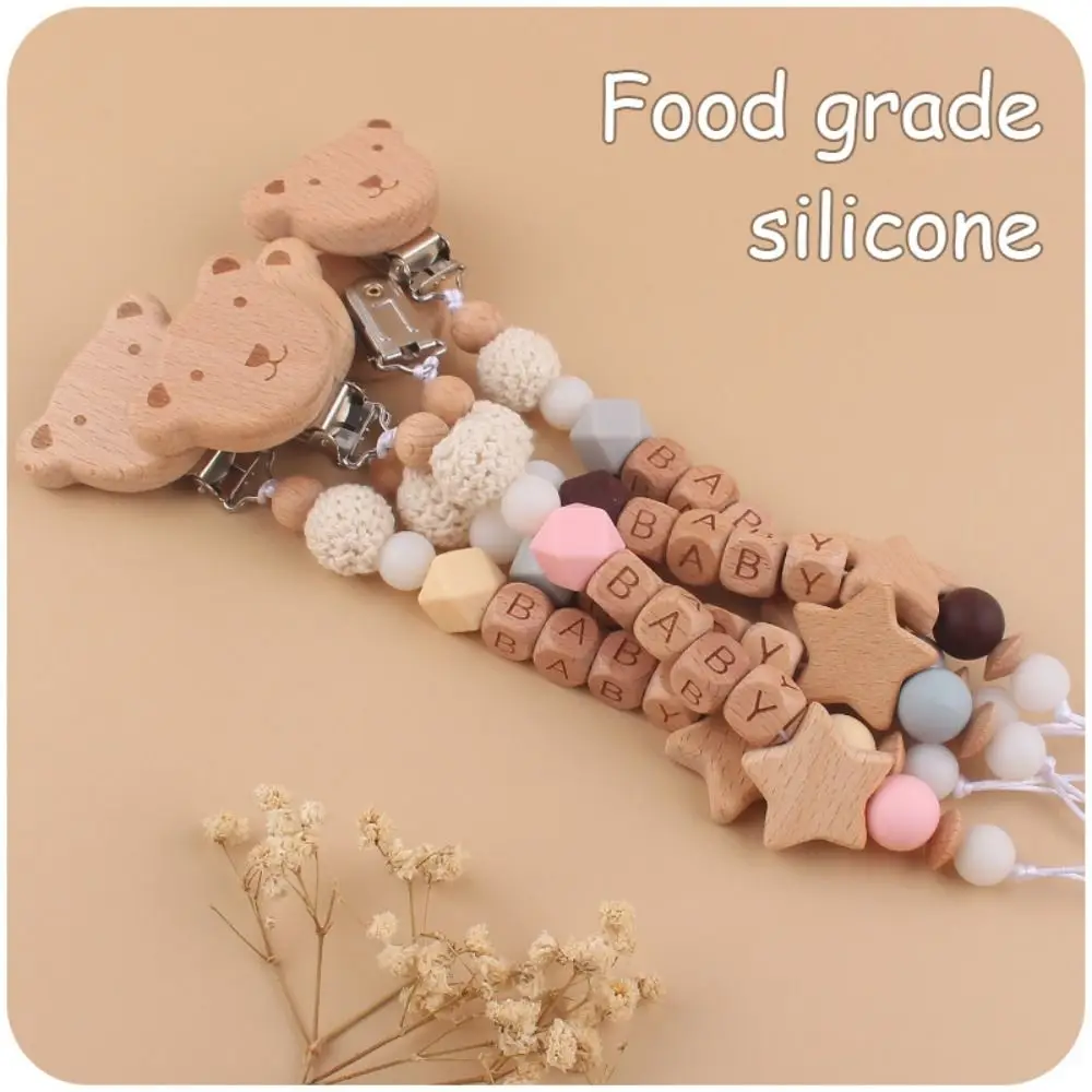 Dummy Clips Pacifier Holder Clips Wooden Bead Bear Baby Pacifier Chain Soother Holder Nipple Holder Clips
Dummy Clips Pacifier Holder Clips Wooden Bead Bear Baby Pacifier Chain Soother Holder Nipple Holder Clips