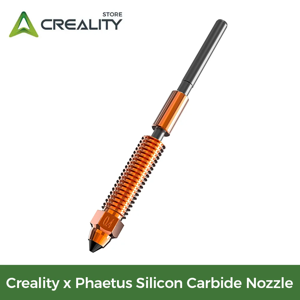 Creality X Phaetus Silicon Carbide Nozzle for K1(2024)/K1 Max(2024)/K1C/K1 SE/Ender-3 V3/Ender-3 V3 Plus 3d Printer Accesoires
Creality X Phaetus Silicon Carbide Nozzle for K1(2024)/K1 Max(2024)/K1C/K1 SE/Ender-3 V3/Ender-3 V3 Plus 3d Printer Accesoires