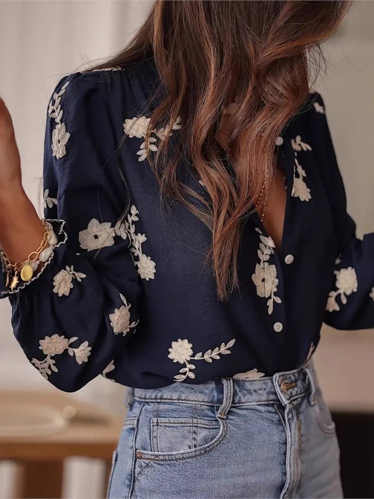 Fashion Print Shirt For Women Casual Ruffles Long Sleeve Button Shirts Tops Lady Spring Autumn Holiday Womens Clothing New 2025
Fashion Print Shirt For Women Casual Ruffles Long Sleeve Button Shirts Tops Lady Spring Autumn Holiday Womens Clothing New 2025