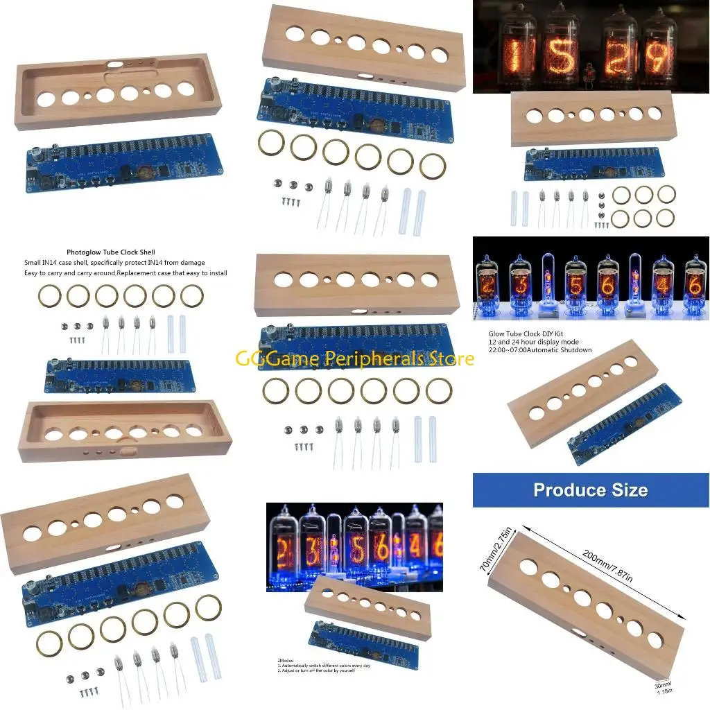 U55B Glow Tube Clock DIY Parts Beech Shell IN14 Tube Digital LED Clock
U55B Glow Tube Clock DIY Parts Beech Shell IN14 Tube Digital LED Clock