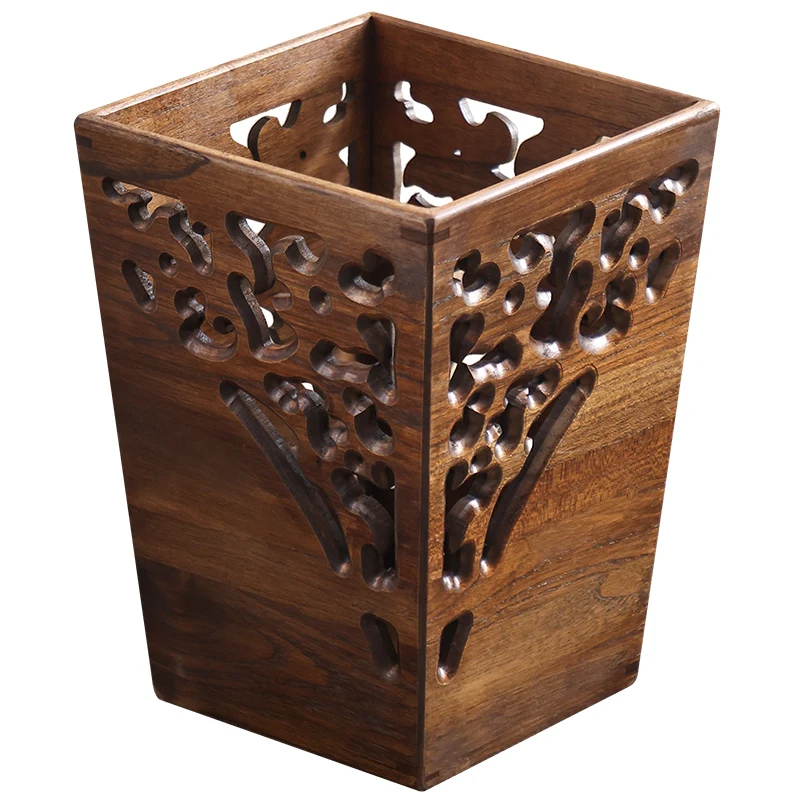 Yili retro creative living room high-end wooden trash can household toilet new Chinese solid wood high value paper basket
Yili retro creative living room high-end wooden trash can household toilet new Chinese solid wood high value paper basket