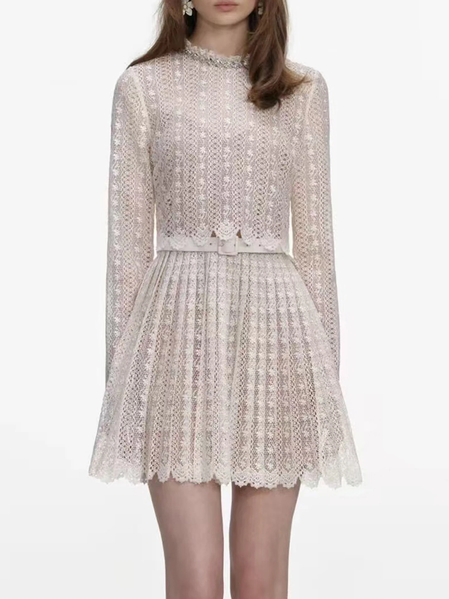 Luxury Women's Lace Dr Diamond Embellied High Waist A-Line Skirt Commute Sle Long Sve round Ne Spring Autumn
Luxury Women's Lace Dr Diamond Embellied High Waist A-Line Skirt Commute Sle Long Sve round Ne Spring Autumn