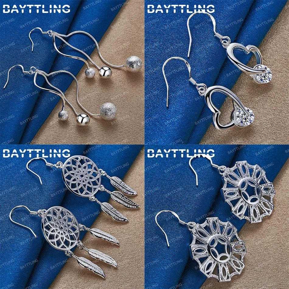 Charm 925 Sterling Silver Delicate Heart Shaped Round Beads Dangle Earrings Women Wedding Party Gift Accessories Jewelry
Charm 925 Sterling Silver Delicate Heart Shaped Round Beads Dangle Earrings Women Wedding Party Gift Accessories Jewelry