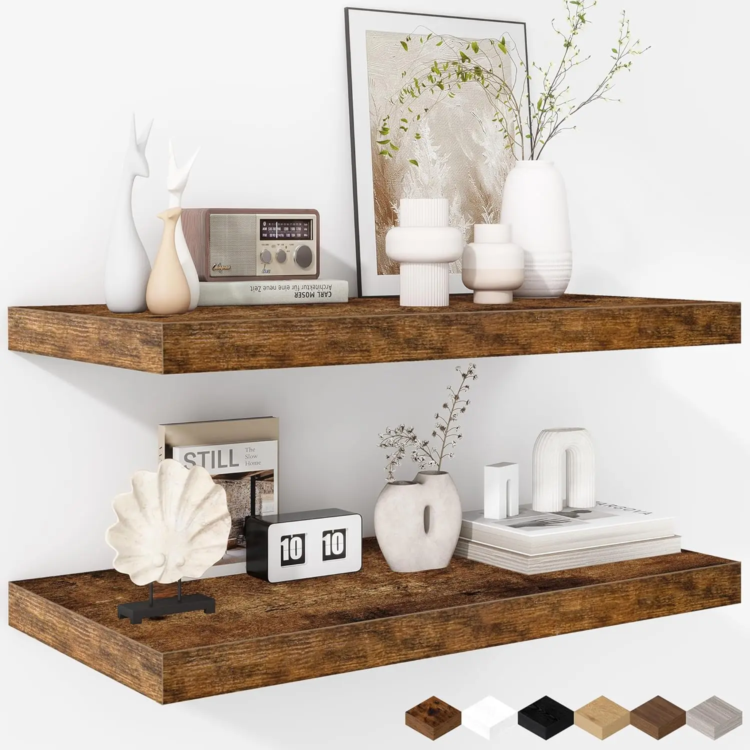 Floating Shelves - 2 Pack 12 Inch Deep Rustic Wooden Wall Shelves - Extra Deeper & Thicker Wall Mounted Storage Shelf f
Floating Shelves - 2 Pack 12 Inch Deep Rustic Wooden Wall Shelves - Extra Deeper & Thicker Wall Mounted Storage Shelf f