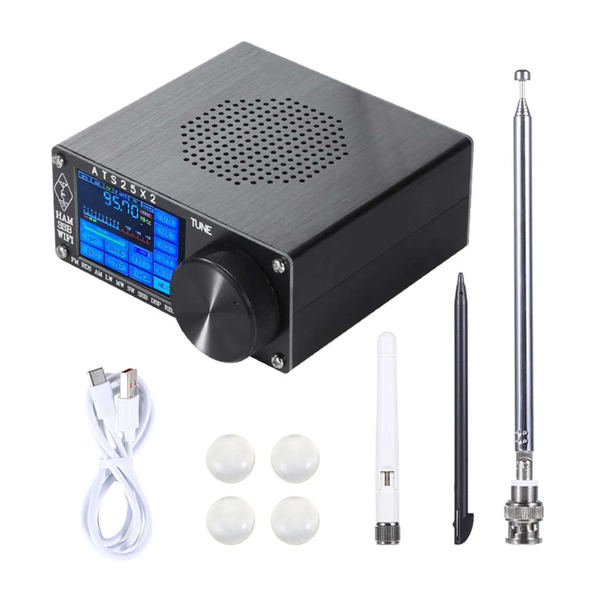 T06C-ATS25X2 Full Band FM/LW/MW/SW/SSB Spectrum Scan Receiver Touch Screen Stereo Receiver WIFI FM RDS APP Network
T06C-ATS25X2 Full Band FM/LW/MW/SW/SSB Spectrum Scan Receiver Touch Screen Stereo Receiver WIFI FM RDS APP Network