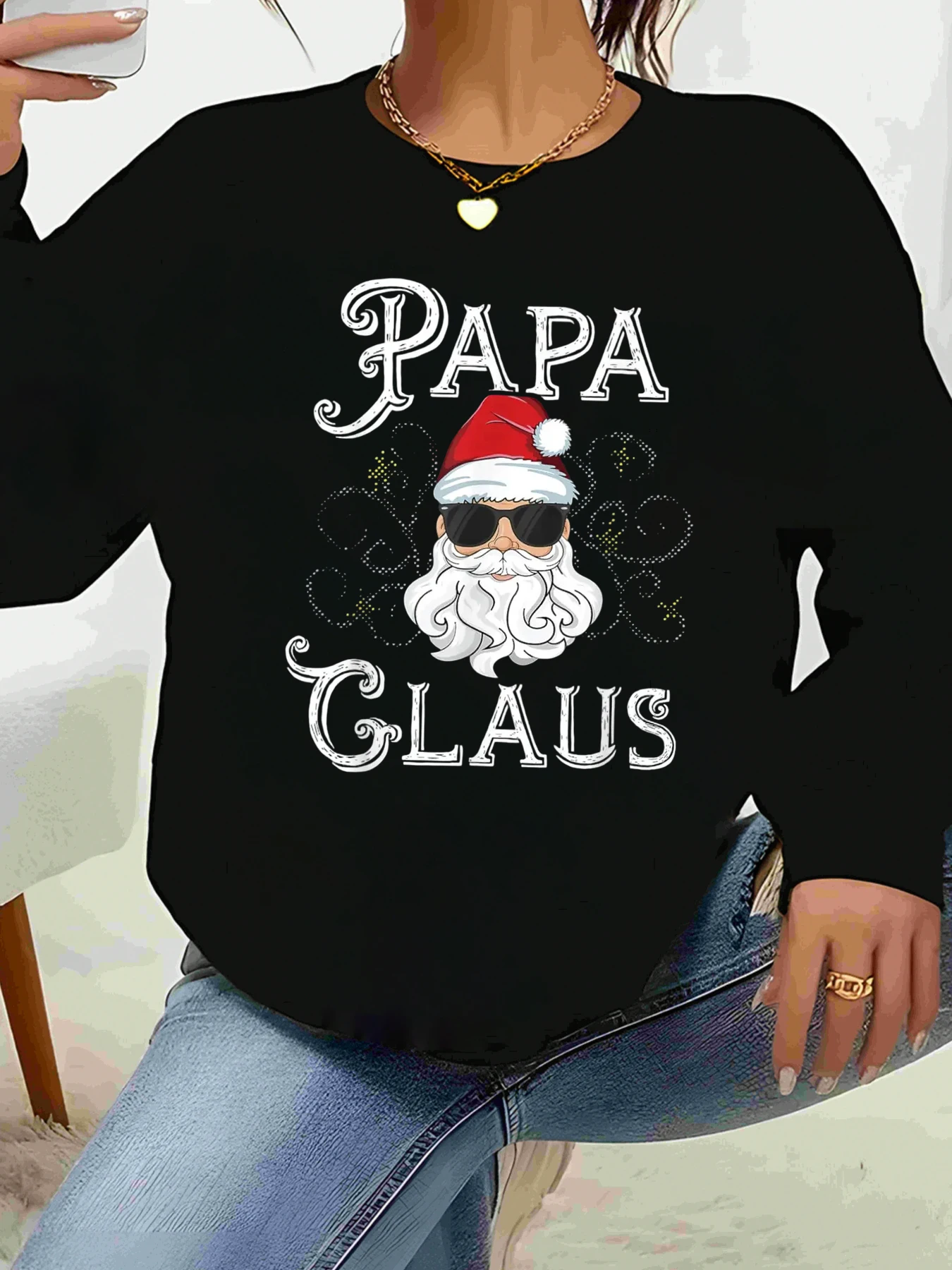 Санта-Клаус с солнцезащитными очками и принтом, рождественский свитер с длинными рукавами, праздничная одежда для женщин
Санта-Клаус с солнцезащитными очками и принтом, рождественский свитер с длинными рукавами, праздничная одежда для женщин