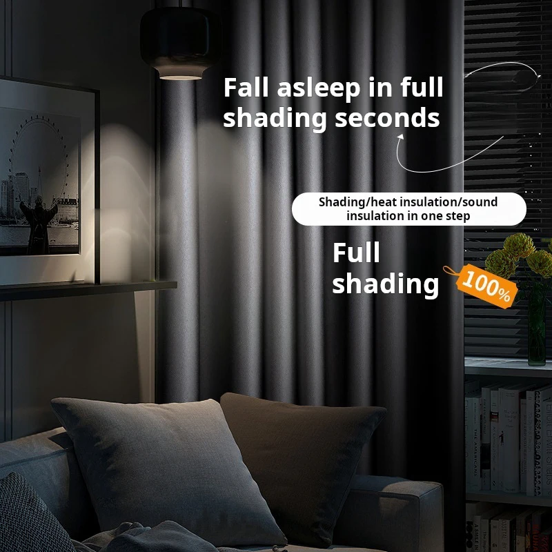 95-99% Full Blackout Curtains Light Luxury Simple Style Sunshade Perforated Curtains Suitable For Living Rooms And Bedrooms
95-99% Full Blackout Curtains Light Luxury Simple Style Sunshade Perforated Curtains Suitable For Living Rooms And Bedrooms
