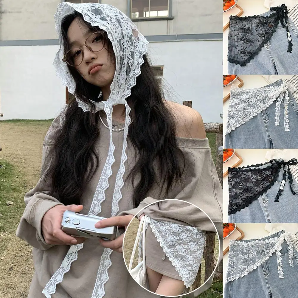 Double-use Triangle Lace Trim Hair Scarf Korean Ins Style White Black Fashion Stacked Half Skirt Spicy Girl Butt Curtain Skirt
Double-use Triangle Lace Trim Hair Scarf Korean Ins Style White Black Fashion Stacked Half Skirt Spicy Girl Butt Curtain Skirt