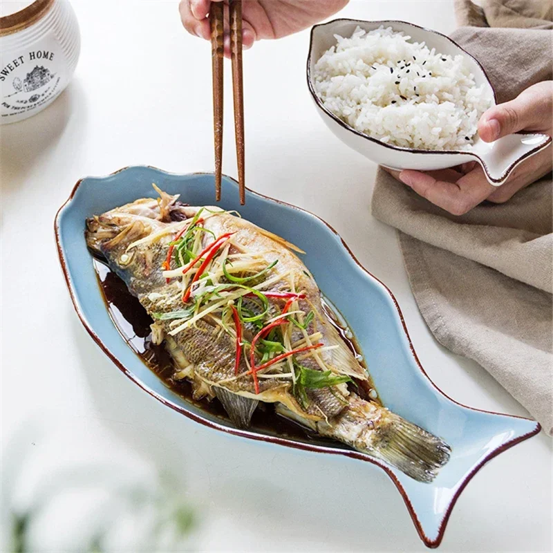 Sushi set Fish plate creative ceramic dish Japanese meal plates new home style steamed fish plate Nordic tableware plates
Sushi set Fish plate creative ceramic dish Japanese meal plates new home style steamed fish plate Nordic tableware plates
