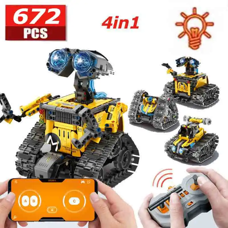 672 Pcs LED 4 in 1 City Technical RC Robot Racing Car Building Blocks Remote Control SUV Truck Bricks Toys For Kids Gifts
672 Pcs LED 4 in 1 City Technical RC Robot Racing Car Building Blocks Remote Control SUV Truck Bricks Toys For Kids Gifts