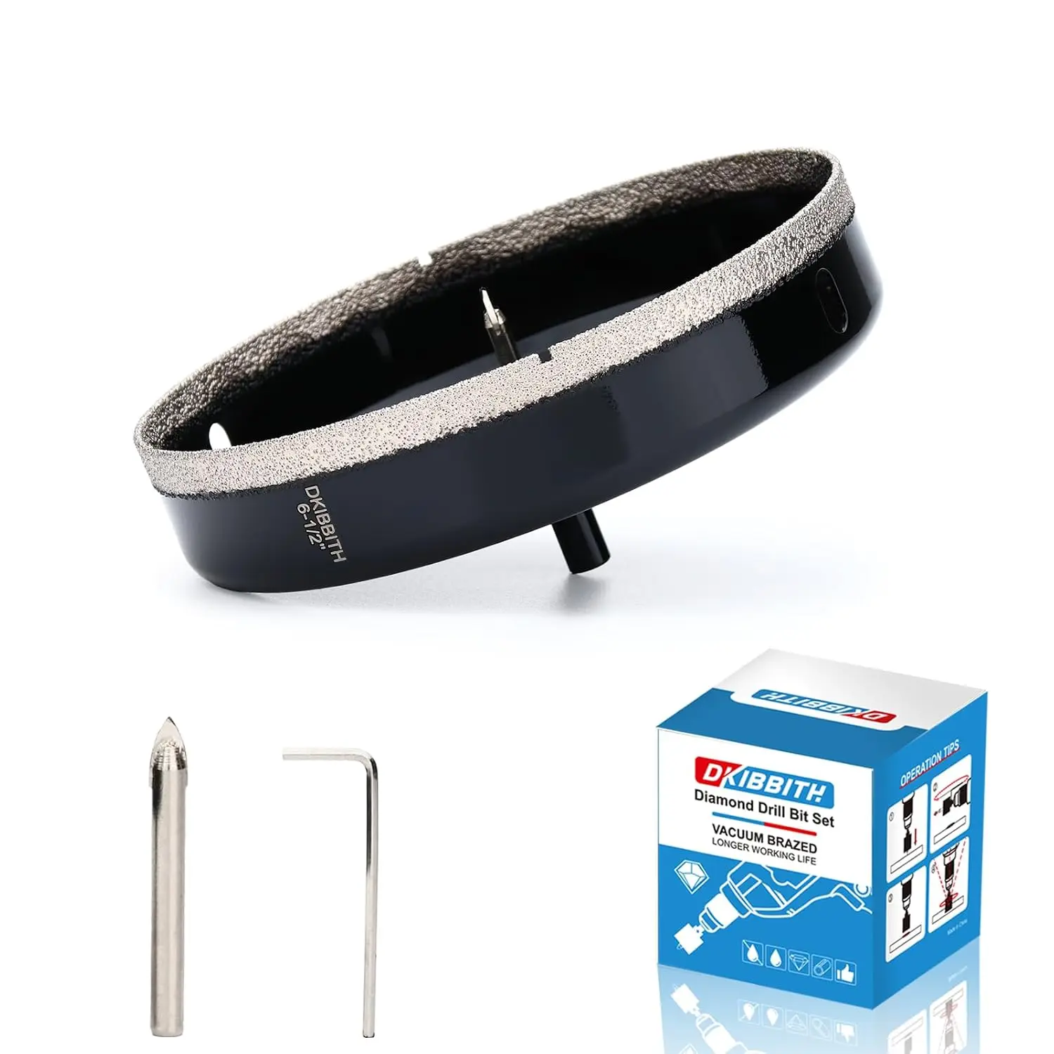 6-1/2" Diamond Hole Saw Bits with Pilot Drill for Tile, Porcelain, Granite, Glass, Stone - 165mm
6-1/2" Diamond Hole Saw Bits with Pilot Drill for Tile, Porcelain, Granite, Glass, Stone - 165mm