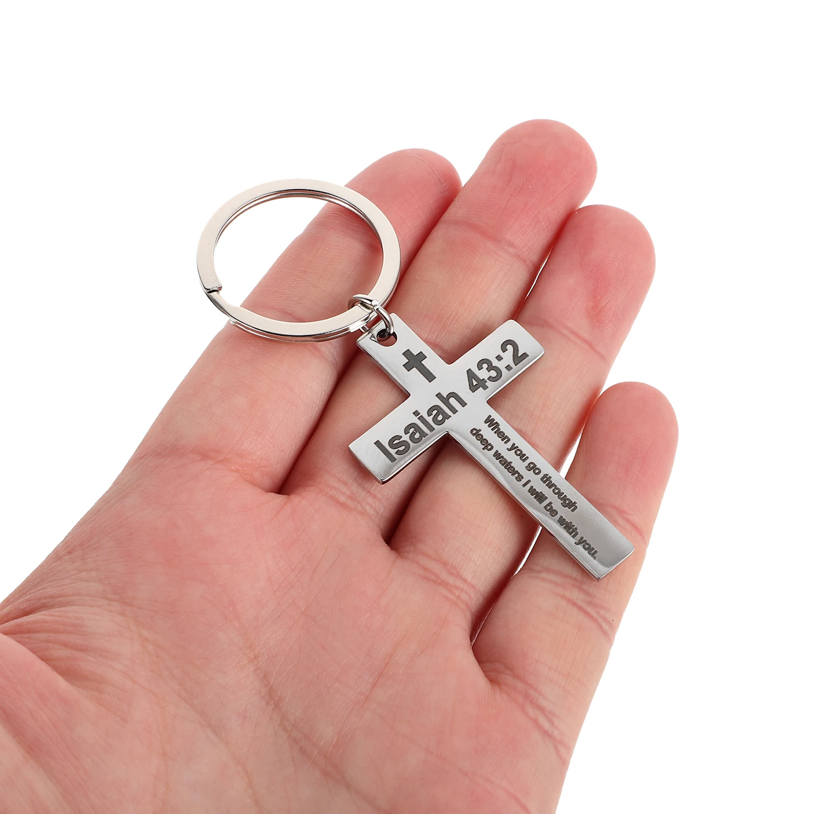 Cross Keychain Stainless Steel Pendant Christian Gift Car Backpack Hanging Ornaments Kids Bag Decorations Engraved Jewelry
Cross Keychain Stainless Steel Pendant Christian Gift Car Backpack Hanging Ornaments Kids Bag Decorations Engraved Jewelry