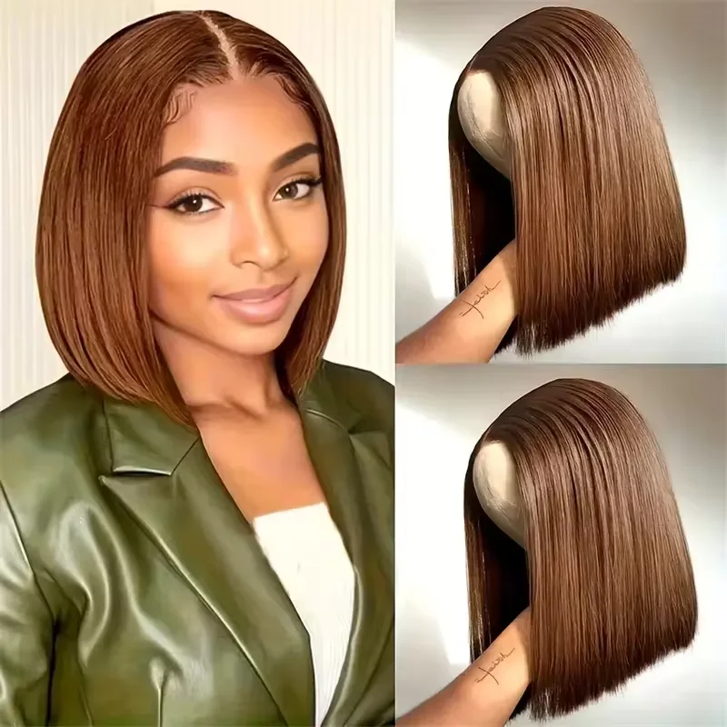 13x4 HD lace Chocolate Brown Color Bob Straight Wig Human Hair Lace Front Wigs Human Hair Straight Short Bob Wig 200 Density
13x4 HD lace Chocolate Brown Color Bob Straight Wig Human Hair Lace Front Wigs Human Hair Straight Short Bob Wig 200 Density