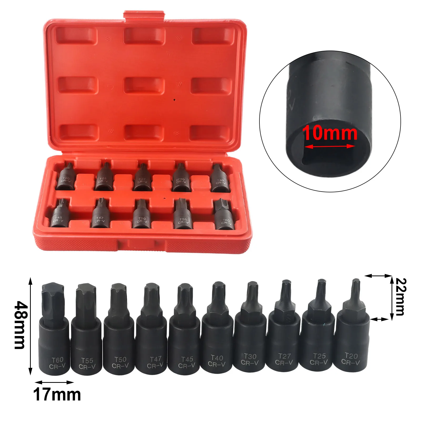 Набор черных торцевых головок, хром-ванадиевый ремонтный рабочий инструмент, динамометрический ключ, совместимый с 3, 8, квадратный привод для динамометрического ключа
Набор черных торцевых головок, хром-ванадиевый ремонтный рабочий инструмент, динамометрический ключ, совместимый с 3, 8, квадратный привод для динамометрического ключа