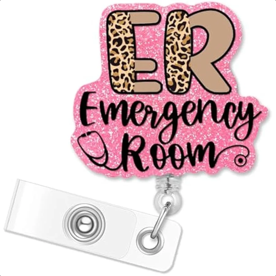 ER Emergency Room Retractable Pink Glitter Badge Reel with Clip Funny Leopard Print ID Card Badge Holder Gift for s Doctors Rap
ER Emergency Room Retractable Pink Glitter Badge Reel with Clip Funny Leopard Print ID Card Badge Holder Gift for s Doctors Rap