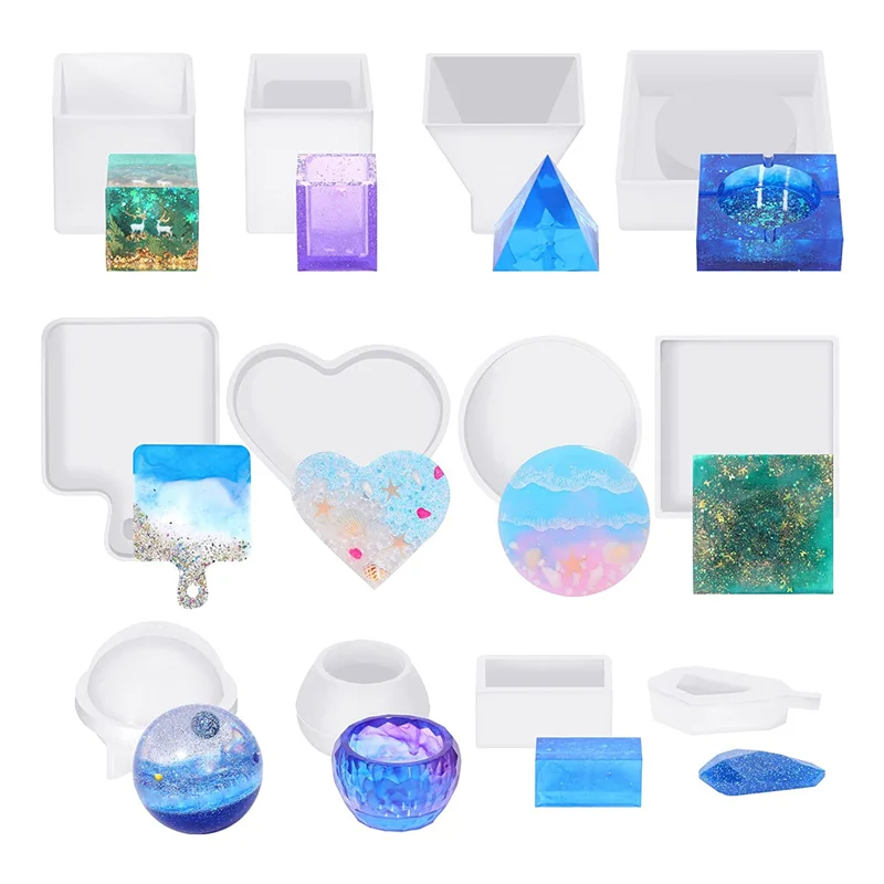 Resin Molds Silicone Kit 12PCS, Epoxy Resin Molds, Resin Mold Including Pen Container, Tray, Love, Round
Resin Molds Silicone Kit 12PCS, Epoxy Resin Molds, Resin Mold Including Pen Container, Tray, Love, Round