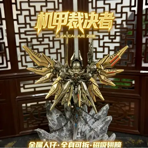 Magnético destacável mech arbiter armadura serafim cavaleiros templários moc blocos de construção delicado metal estatueta ornamento tijolos brinquedos