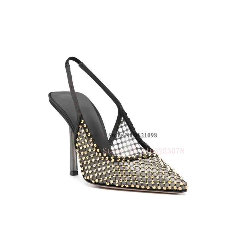 Satin Mesh Shiny Crystal Pointed Toe Slingback Pumps Women Sandals Summer Dress Shoes Woman
Satin Mesh Shiny Crystal Pointed Toe Slingback Pumps Women Sandals Summer Dress Shoes Woman