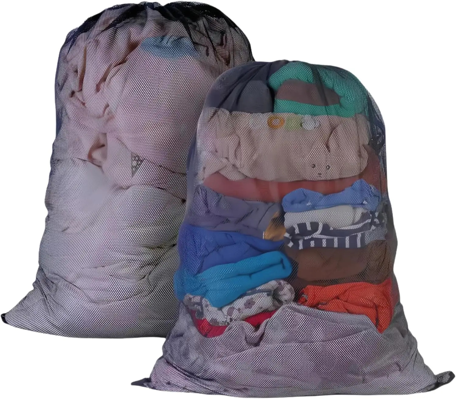 2 Pack Large Mesh Laundry Bags, 27x36in, Heavy Duty, Drawstring Lock, for Travel, Toys, Sports
2 Pack Large Mesh Laundry Bags, 27x36in, Heavy Duty, Drawstring Lock, for Travel, Toys, Sports