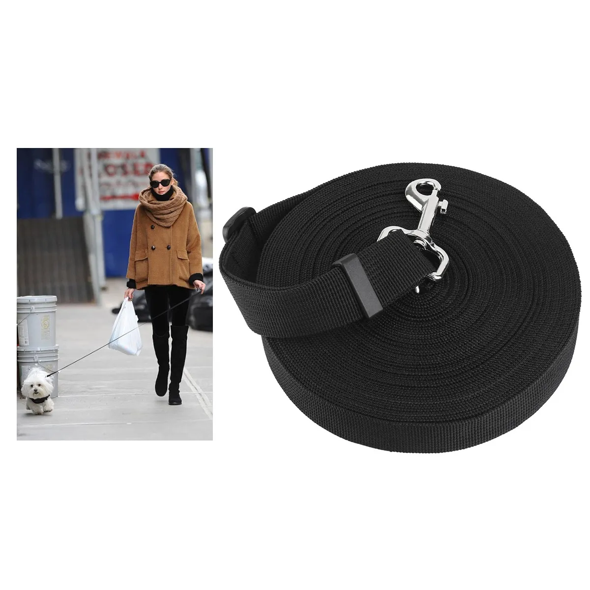 Поводок для дрессировки собак и кошек, 15 м (50 футов), усиленный, нейлоновый, с металлическим D-образным кольцом и надежной застежкой, черный
Поводок для дрессировки собак и кошек, 15 м (50 футов), усиленный, нейлоновый, с металлическим D-образным кольцом и надежной застежкой, черный