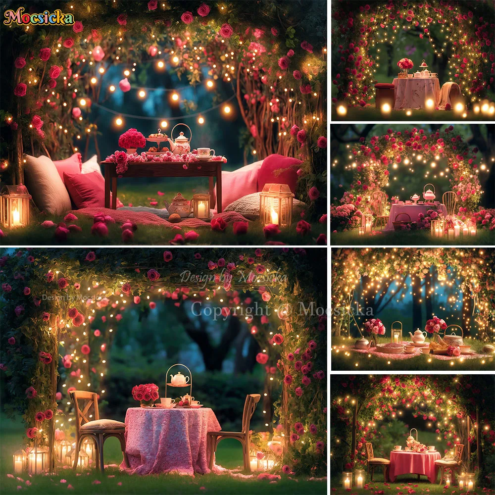 Valentine's Day Photography Background Romantic Night Glitter Light Flower Tea Party Backdrop Decor Girl Birthday Photo Studio
Valentine's Day Photography Background Romantic Night Glitter Light Flower Tea Party Backdrop Decor Girl Birthday Photo Studio