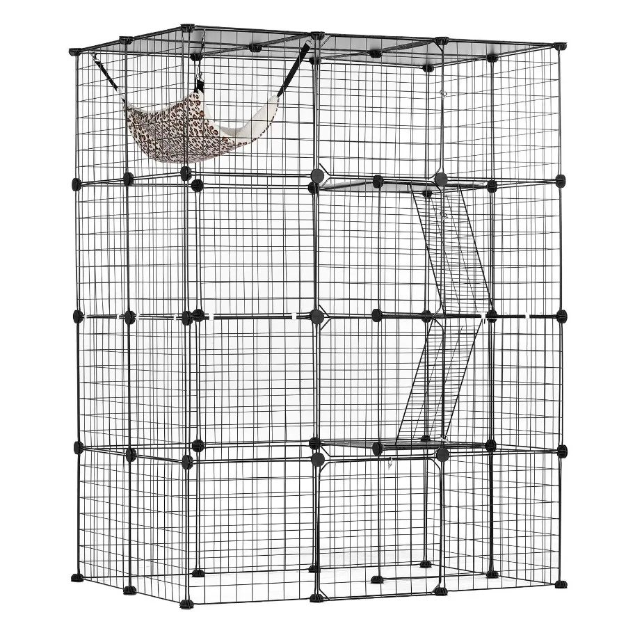 Большая 4-ярусная клетка для кошек 41 x 28 x 55 дюймов, разборная металлическая клетка с 4 передними дверцами, гамаком, пандусом и лестницами, для использования внутри и снаружи помещений.
Большая 4-ярусная клетка для кошек 41 x 28 x 55 дюймов, разборная металлическая клетка с 4 передними дверцами, гамаком, пандусом и лестницами, для использования внутри и снаружи помещений.