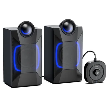 32W Gaming Bluetooth Speaker Computer Speaker For HiFi Stereo Bluetooth 5.0 or 3.5mm Aux-in PC Speakers for PC Desktop Computer