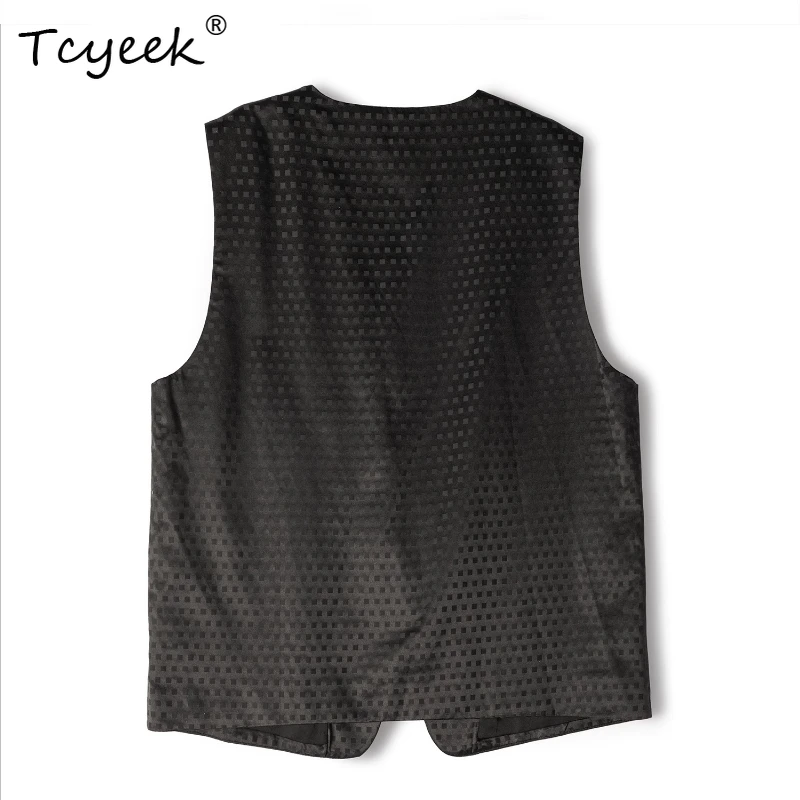Tcyeek 80% Mulberry Silk 20% Cotton Spring Autumn Basic Grid V-neck Outer Loose Fit Sleeveless Vest Women Жилетка Женская 여름조끼
Tcyeek 80% Mulberry Silk 20% Cotton Spring Autumn Basic Grid V-neck Outer Loose Fit Sleeveless Vest Women Жилетка Женская 여름조끼