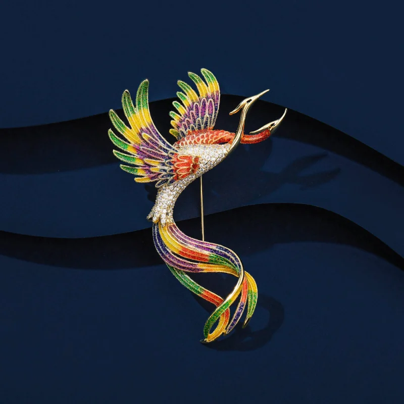 Vintage Chinese Style Elegant Temperament Clothing Accessories High-end Enamel Brooch Gradient Color Phoenix Brooch
Vintage Chinese Style Elegant Temperament Clothing Accessories High-end Enamel Brooch Gradient Color Phoenix Brooch