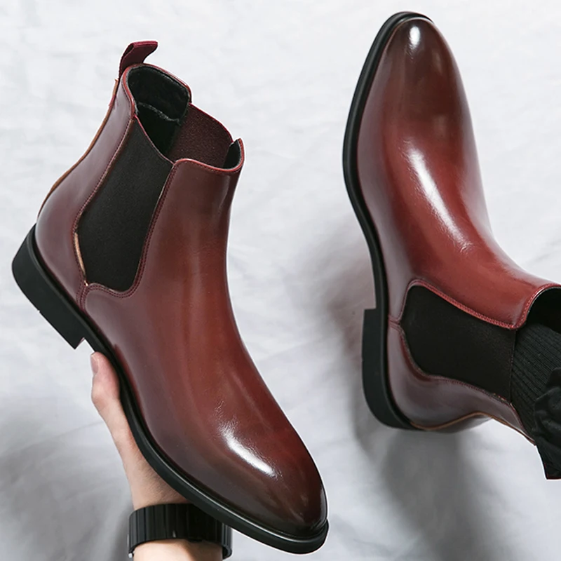 British Style Chelsea Red Mens Mid Calf Dress Business Designer Formal Ankle Boots Winter Spring Genuine Leather Shoes for Men
British Style Chelsea Red Mens Mid Calf Dress Business Designer Formal Ankle Boots Winter Spring Genuine Leather Shoes for Men