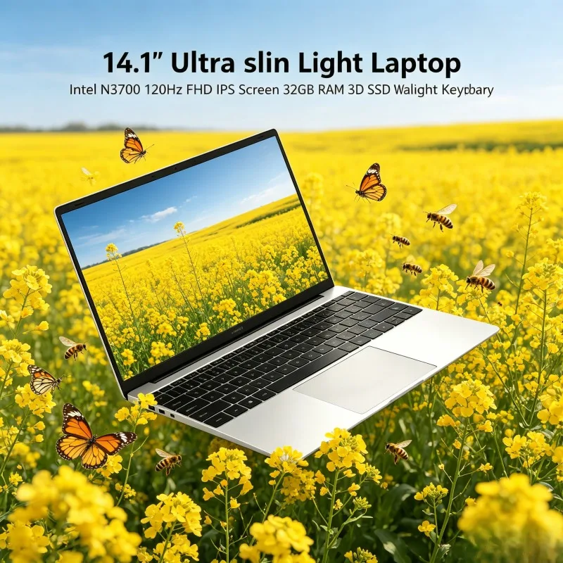 120Hz FHD IPS Display 14.1 Inch Slim Laptop Intel N3700 32GB RAM 2TB SSD High Grade Backlit Keyboard
120Hz FHD IPS Display 14.1 Inch Slim Laptop Intel N3700 32GB RAM 2TB SSD High Grade Backlit Keyboard