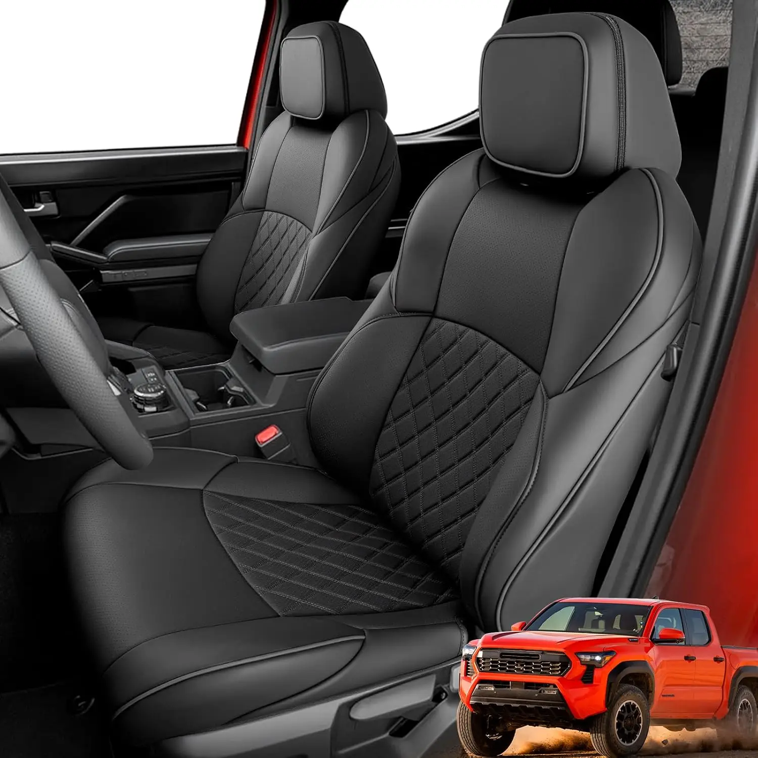 Чехлы на сиденья для Toyota Tacoma 2024-2026 4-го поколения, двойная кабина, из искусственной кожи, черные, на заказ и водонепроницаемые
Чехлы на сиденья для Toyota Tacoma 2024-2026 4-го поколения, двойная кабина, из искусственной кожи, черные, на заказ и водонепроницаемые