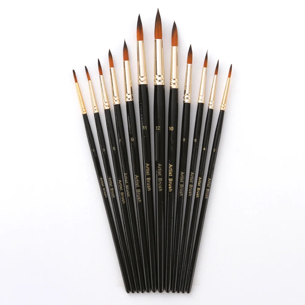 12Pcs Nylon Two-Tone Painting Brushes Wood Handle Durable Artist Set for Watercolor Oil Acrylic Face Drawing Nylon Painting 
12Pcs Nylon Two-Tone Painting Brushes Wood Handle Durable Artist Set for Watercolor Oil Acrylic Face Drawing Nylon Painting