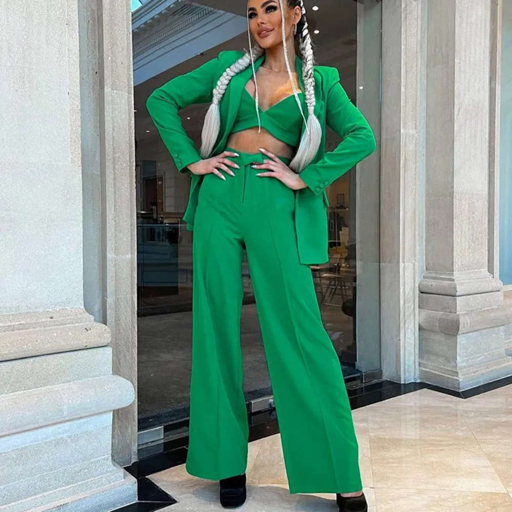 3 Pieces Blazer Sets For Women Office Lady Suits Outfits 2022 Autumn Blazer Chest Wrap Wide Leg Pants Suit Female Solid
3 Pieces Blazer Sets For Women Office Lady Suits Outfits 2022 Autumn Blazer Chest Wrap Wide Leg Pants Suit Female Solid