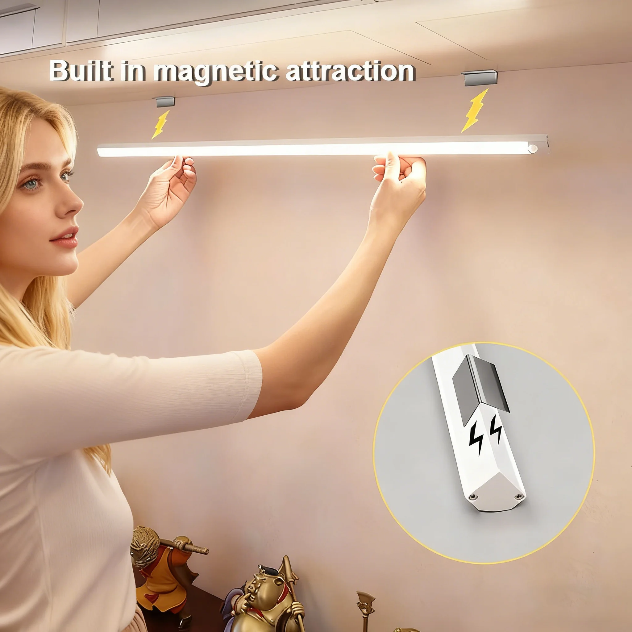 Барный светодиодный светильник с датчиком движения, ночник, беспроводной светильник под шкафом для кухонного шкафа, шкафа, перезаряжаемая светодиодная лампа
Барный светодиодный светильник с датчиком движения, ночник, беспроводной светильник под шкафом для кухонного шкафа, шкафа, перезаряжаемая светодиодная лампа