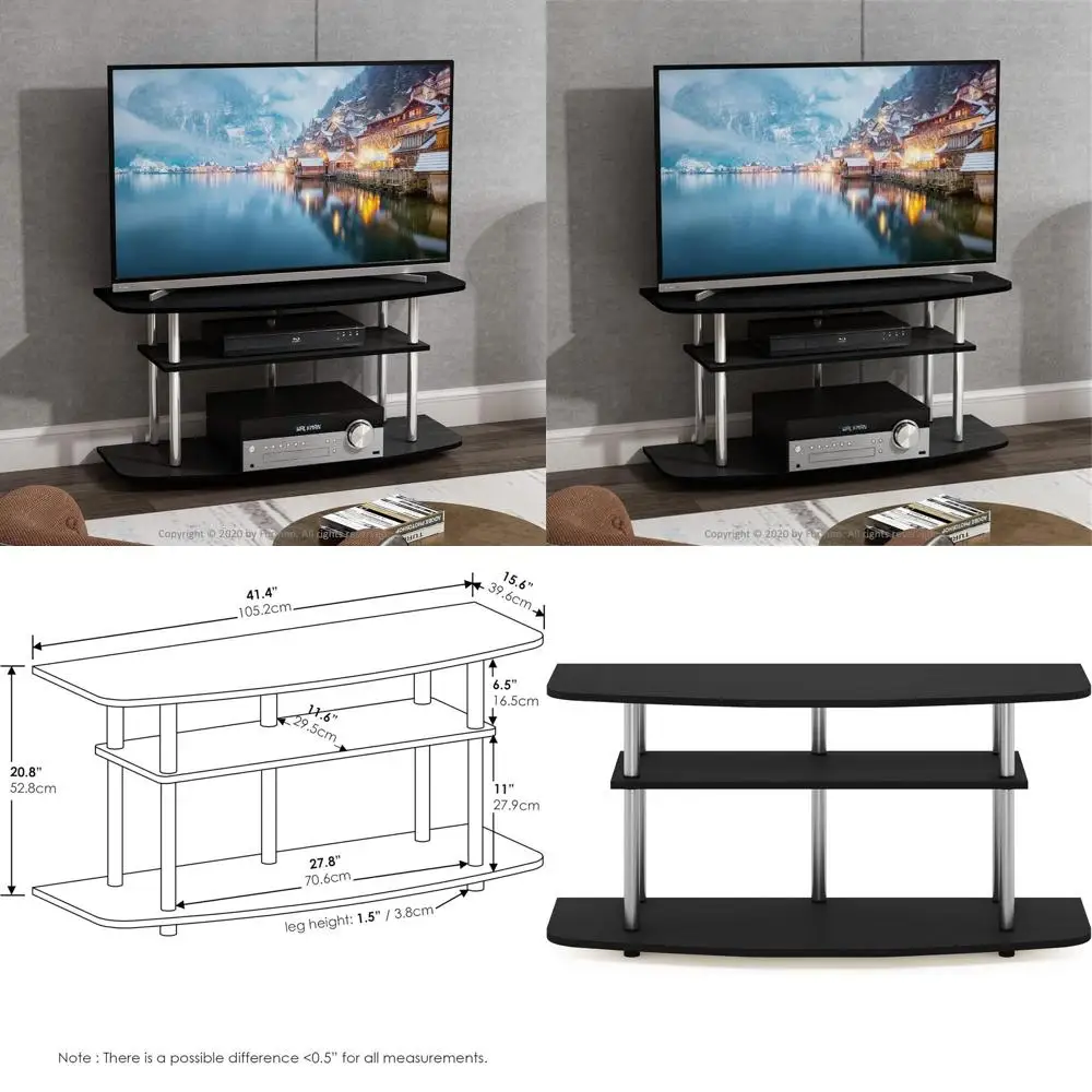 3-Tier Black Oak TV Stand for TVs up to 43 Inches
3-Tier Black Oak TV Stand for TVs up to 43 Inches