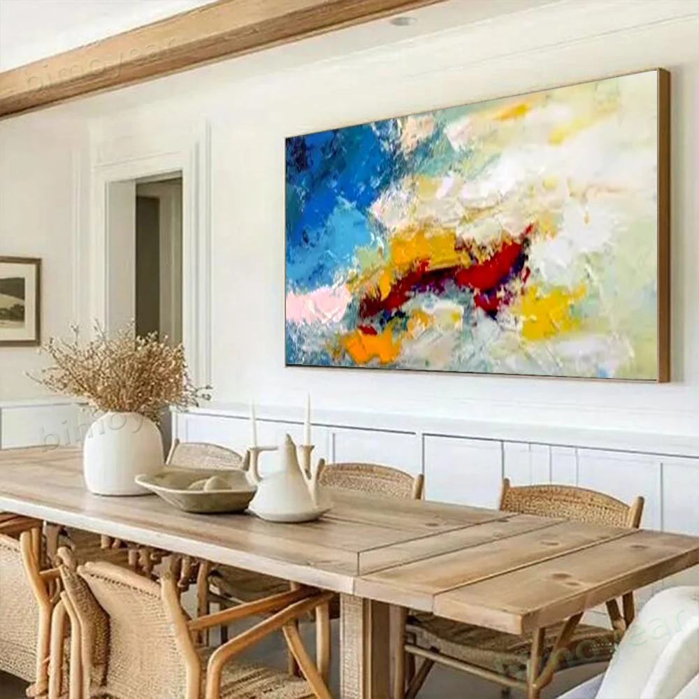 100% Hand Painted Abstract Oil Painting Blue yellow red Wall Art Picture On Canvas color Mural For Living Room Home Decor Paint
100% Hand Painted Abstract Oil Painting Blue yellow red Wall Art Picture On Canvas color Mural For Living Room Home Decor Paint