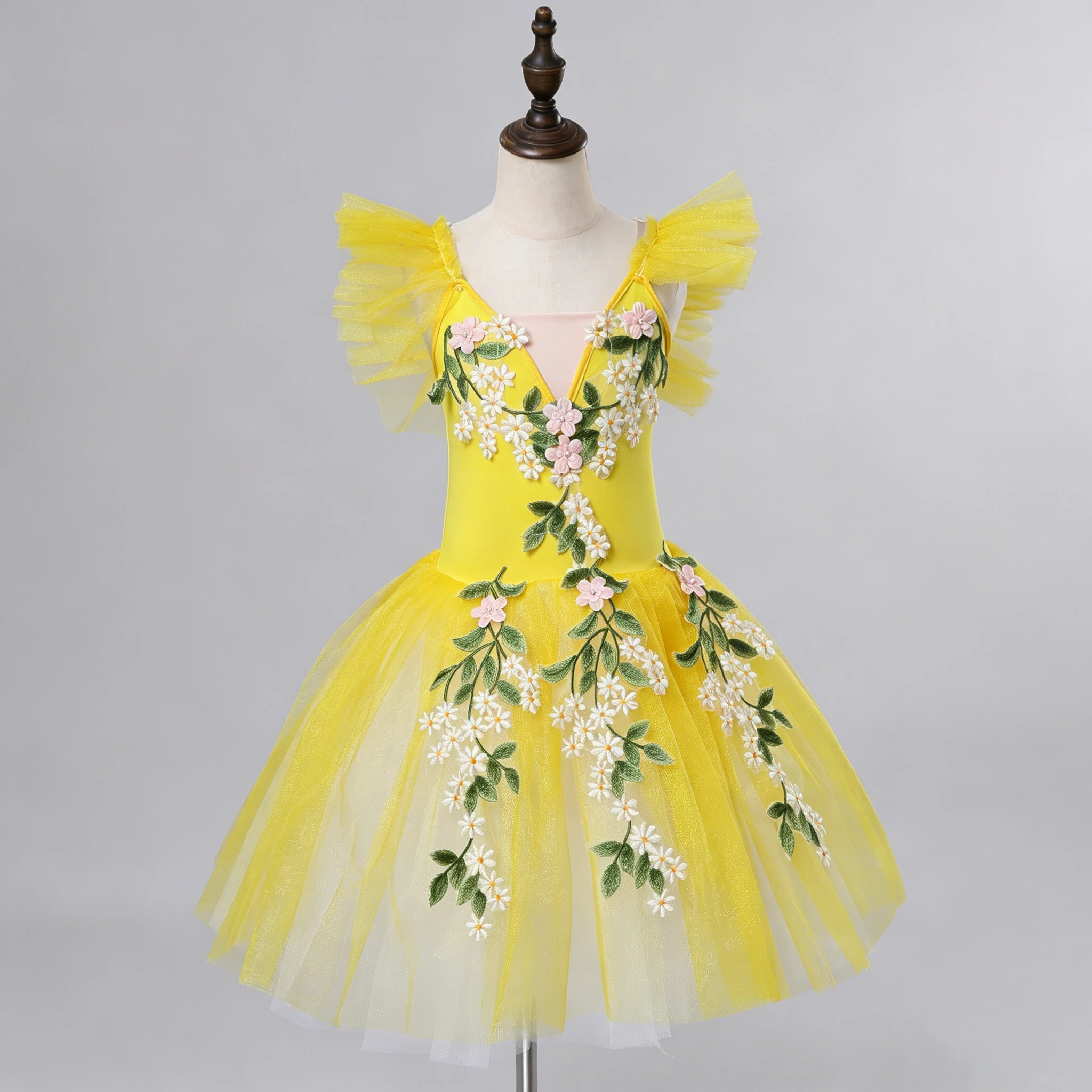 Kids Flower pearls Embroidery Fly Sleeve Lyrical Stage Group Party Ballet Tutu For Girl Contemporary Dance Performance Costume
Kids Flower pearls Embroidery Fly Sleeve Lyrical Stage Group Party Ballet Tutu For Girl Contemporary Dance Performance Costume