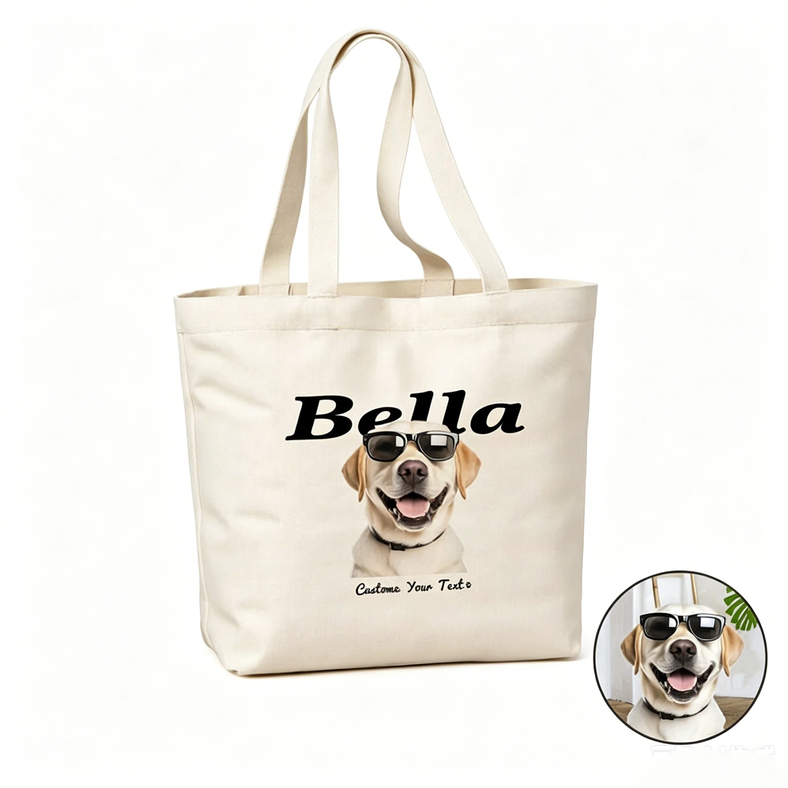 Canvas Tote Bag Custom Personalized Cotton Dog Face Name Portrait Print Reusable Handbag Pet Lover Gift For Women
Canvas Tote Bag Custom Personalized Cotton Dog Face Name Portrait Print Reusable Handbag Pet Lover Gift For Women