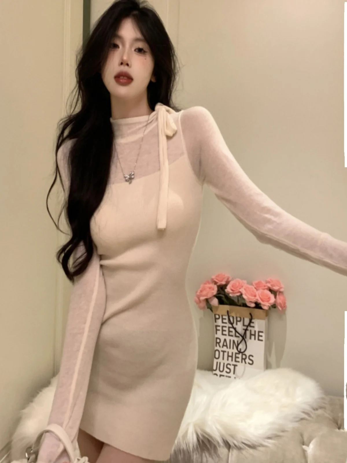Pure Desire Mesh See-through Inner Wear Wrap-around Skirt Women's Autumn Winter Slimming High Neck Beautiful Atmosphere Dress
Pure Desire Mesh See-through Inner Wear Wrap-around Skirt Women's Autumn Winter Slimming High Neck Beautiful Atmosphere Dress