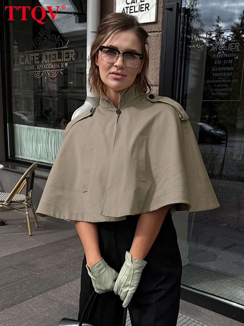 TTQV Fashion Loose Khaki Cotton Women's Shirt Casual Stand Collar Long Sleeve Blouses Elegant Classic Crop Top Female Clothing
TTQV Fashion Loose Khaki Cotton Women's Shirt Casual Stand Collar Long Sleeve Blouses Elegant Classic Crop Top Female Clothing