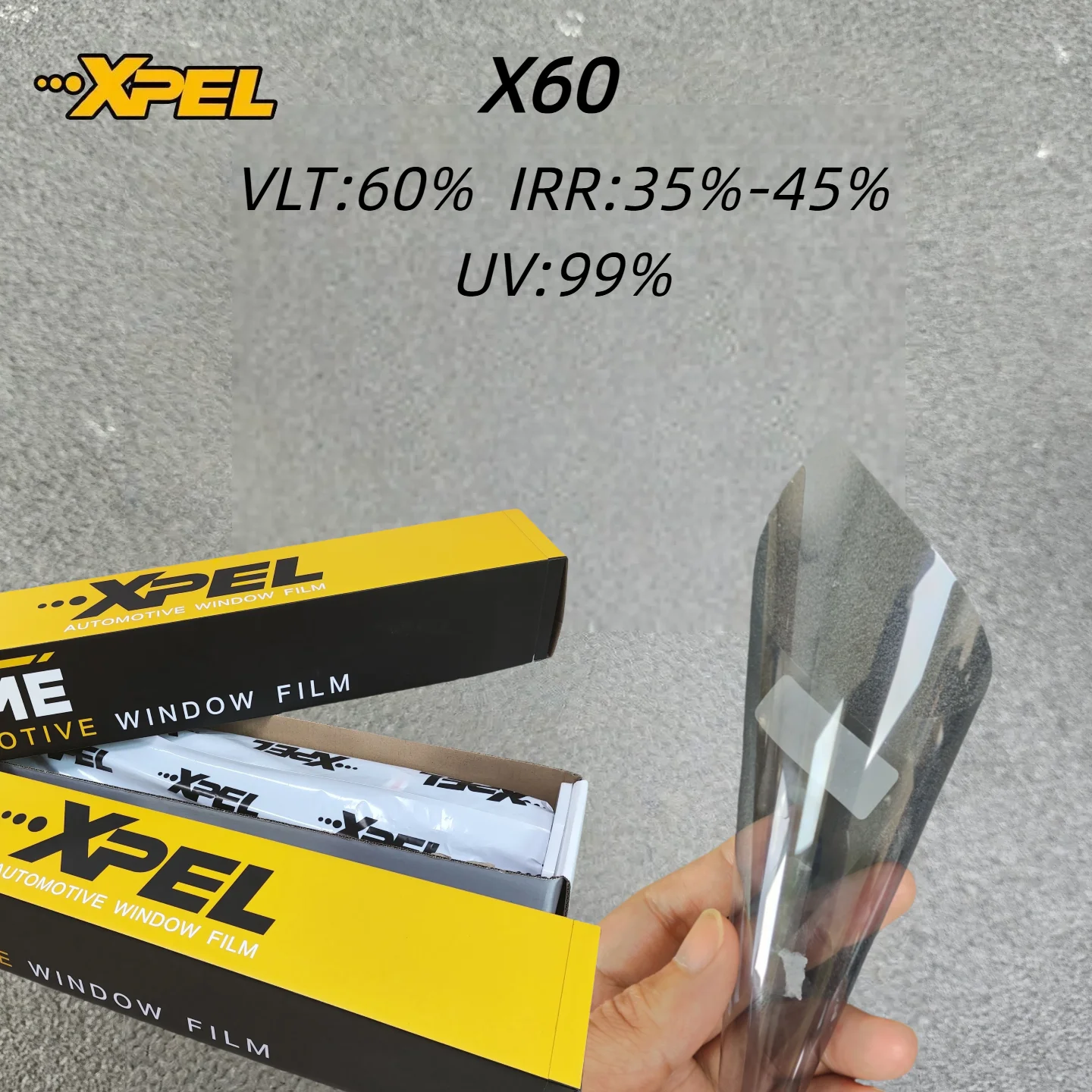 XPEL Nano PET Auto Film X60 60% VLT 99,5% УФ-отклонение 44% IRR Солнечная изоляция для лобового стекла и строительных окон 
XPEL Nano PET Auto Film X60 60% VLT 99,5% УФ-отклонение 44% IRR Солнечная изоляция для лобового стекла и строительных окон