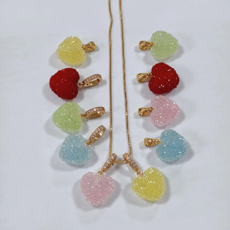 New Sweet Love Sugar Color Pendant for Women New Style Light Luxury Niche High-end Temperament Cute Necklace Collarbone Chain
New Sweet Love Sugar Color Pendant for Women New Style Light Luxury Niche High-end Temperament Cute Necklace Collarbone Chain