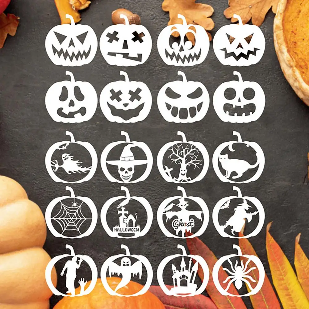 20 Sheets Halloween Stencils Reusable Art Craft Painting Stencil Pumpkin Carving Templates Halloween Painting Templates
20 Sheets Halloween Stencils Reusable Art Craft Painting Stencil Pumpkin Carving Templates Halloween Painting Templates