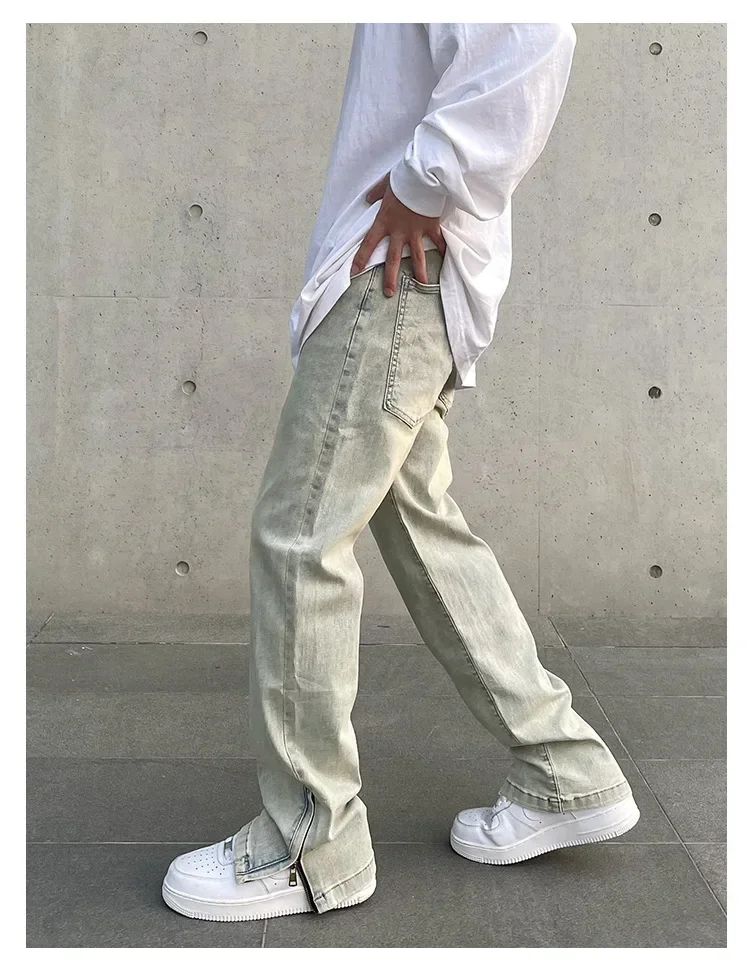 American High Street Men's Jeans Casual Straight Stretch Fashion Vintage Washed Pants Zipper Split Denim Trousers Male Clothing
American High Street Men's Jeans Casual Straight Stretch Fashion Vintage Washed Pants Zipper Split Denim Trousers Male Clothing