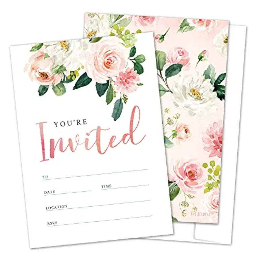 Floral Fill-in Invitations with Envelopes, Perfect for Bridal Shower, Baby Shower, Wedding, Rehearsal Dinner, Birthday Party, A
Floral Fill-in Invitations with Envelopes, Perfect for Bridal Shower, Baby Shower, Wedding, Rehearsal Dinner, Birthday Party, A